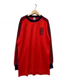adidas（アディダス）の古着「80s スリーストライプロングスリーブカットソー」｜レッド