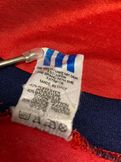 adidas（アディダス）adidas (アディダス) 80s スリーストライプロングスリーブカットソー レッド サイズ:Lの古着・服飾アイテム