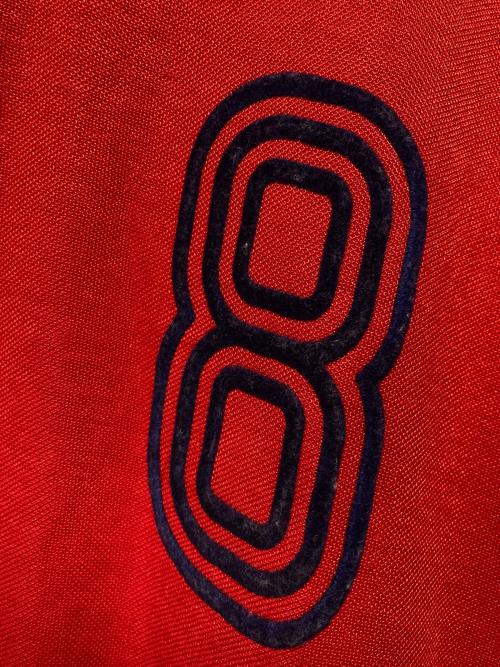 adidas（アディダス）adidas (アディダス) 80s スリーストライプロングスリーブカットソー レッド サイズ:Lの古着・服飾アイテム