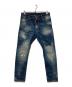 DSQUARED2（ディースクエアード）の古着「ダメージリペア加工デニムパンツ」｜インディゴ