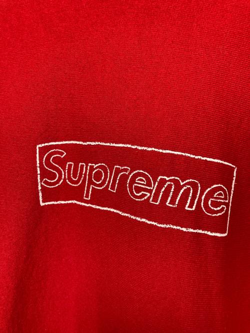 SUPREME（シュプリーム）SUPREME (シュプリーム) KAWS (カウズ) 21SS KAWS Chalk Logo Hooded Sweatshirt / カウズチョークロゴプルオーバーパーカー レッド サイズ:Lの古着・服飾アイテム