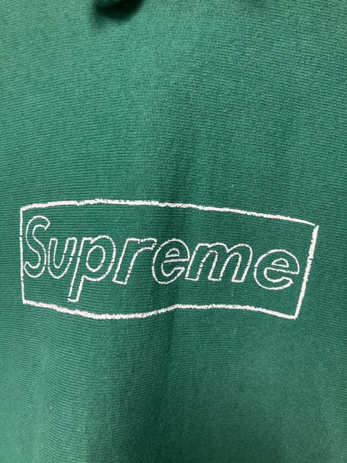 SUPREME（シュプリーム）SUPREME (シュプリーム) KAWS (カウズ) 21SS KAWS Chalk Logo Hooded Sweatshirt / カウズチョークロゴプルオーバーパーカー グリーン サイズ:Lの古着・服飾アイテム