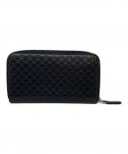 GUCCIグッチ）の古着「ラウンドファスナー財布」｜ブラック