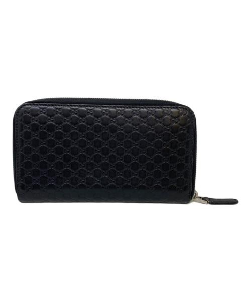 GUCCI（グッチ）GUCCI (グッチ) ラウンドファスナー財布 ブラックの古着・服飾アイテム