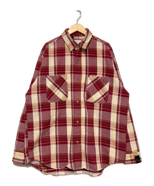 N.HOOLYWOOD（エヌ ハリウッド）N.HOOLYWOOD (エヌ ハリウッド) big mac (ビッグマック) チェックネルシャツ / COMPILE ブラウン×ホワイト サイズ:38の古着・服飾アイテム
