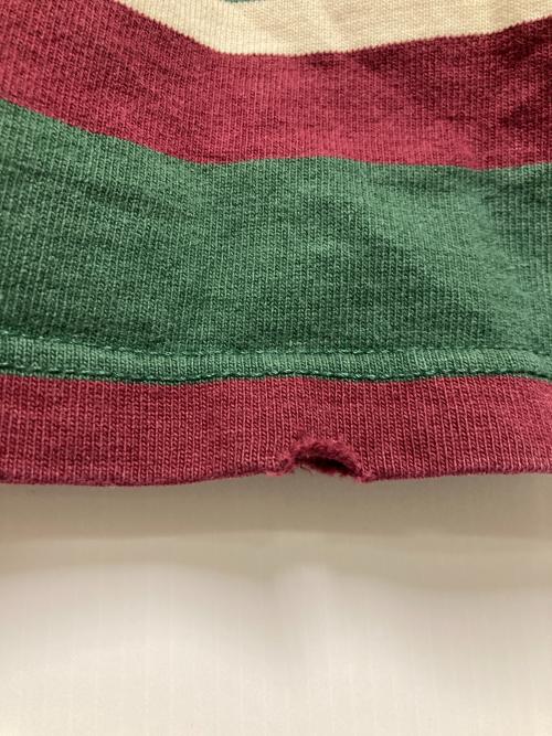 Rugby Ralph Lauren（ラグビーラルフローレン）Rugby Ralph Lauren (ラグビーラルフローレン) 70s フーデッドボーダーラガーシャツ グリーン×レッド サイズ:Lの古着・服飾アイテム