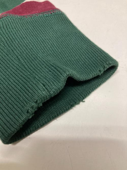 Rugby Ralph Lauren（ラグビーラルフローレン）Rugby Ralph Lauren (ラグビーラルフローレン) 70s フーデッドボーダーラガーシャツ グリーン×レッド サイズ:Lの古着・服飾アイテム