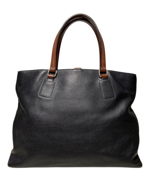 Daniel&Bob（ダニエル＆ボブ）Daniel&Bob (ダニエル＆ボブ) TOMORROW LAND (トゥモローランド) レザートートバッグ ブラック×ブラウンの古着・服飾アイテム