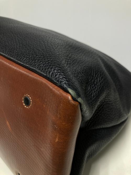 Daniel&Bob（ダニエル＆ボブ）Daniel&Bob (ダニエル＆ボブ) TOMORROW LAND (トゥモローランド) レザートートバッグ ブラック×ブラウンの古着・服飾アイテム