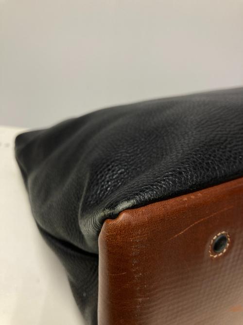 Daniel&Bob（ダニエル＆ボブ）Daniel&Bob (ダニエル＆ボブ) TOMORROW LAND (トゥモローランド) レザートートバッグ ブラック×ブラウンの古着・服飾アイテム