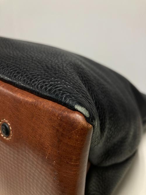 Daniel&Bob（ダニエル＆ボブ）Daniel&Bob (ダニエル＆ボブ) TOMORROW LAND (トゥモローランド) レザートートバッグ ブラック×ブラウンの古着・服飾アイテム