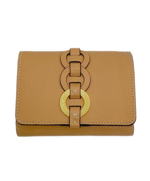 Chloe（クロエ）Chloe (クロエ) 3つ折り財布 ピンク×ブラウンの古着・服飾アイテム