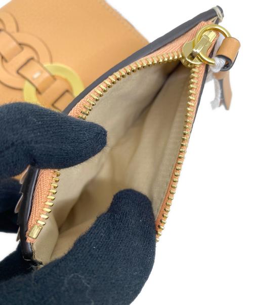 Chloe（クロエ）Chloe (クロエ) 3つ折り財布 ピンク×ブラウンの古着・服飾アイテム