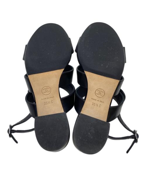CHANEL（シャネル）CHANEL (シャネル) ココマーク ターンロック レザー サンダル ブラック サイズ:35 1/2の古着・服飾アイテム