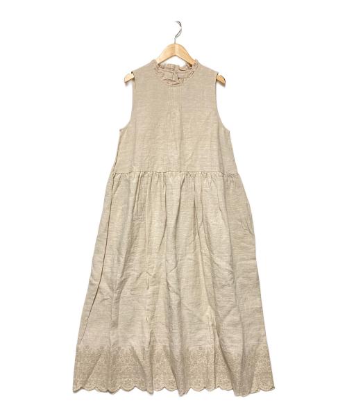 TSUHARU by samansa Mos2（ツハル バイ サマンサモスモス）TSUHARU by samansa Mos2 (ツハル バイ サマンサモスモス) リネン刺繍ペチワンピース キナリ サイズ:F 未使用品の古着・服飾アイテム