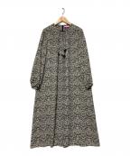 AMACA×LIBERTYアマカ×リバティ）の古着「ブラウスワンピース」｜ブラック×ホワイト