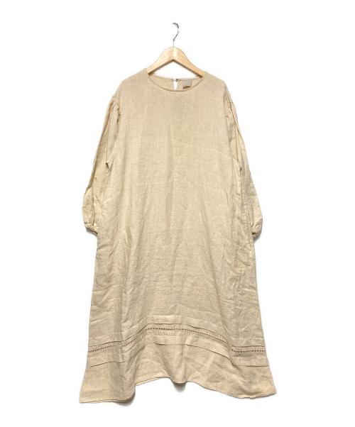 TSUHARU by samansa Mos2（ツハル バイ サマンサモスモス）TSUHARU by samansa Mos2 (ツハル バイ サマンサモスモス) リネン袖刺繍ワンピース キナリ サイズ:M 未使用品の古着・服飾アイテム