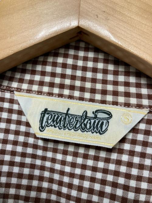 TENDERLOIN（テンダーロイン）TENDERLOIN (テンダーロイン) ギンガムチェックオープンカラーシャツ ブラウン×ホワイト サイズ:Sの古着・服飾アイテム