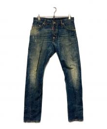 DSQUARED2（ディースクエアード）の古着「KENNY TWIST / ダメージ加工デニムパンツ」｜インディゴ