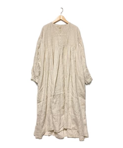 08MAB（ゼロハチマブ）08MAB (ゼロハチマブ) ピンタックワンピース ベージュ サイズ:F 未使用品の古着・服飾アイテム