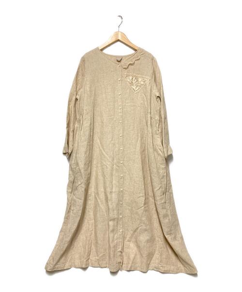 TSUHARU by samansa Mos2（ツハル バイ サマンサモスモス）TSUHARU by samansa Mos2 (ツハル バイ サマンサモスモス) 【アンティークレース】ギャザーワンピース ベージュ サイズ:F 未使用品の古着・服飾アイテム