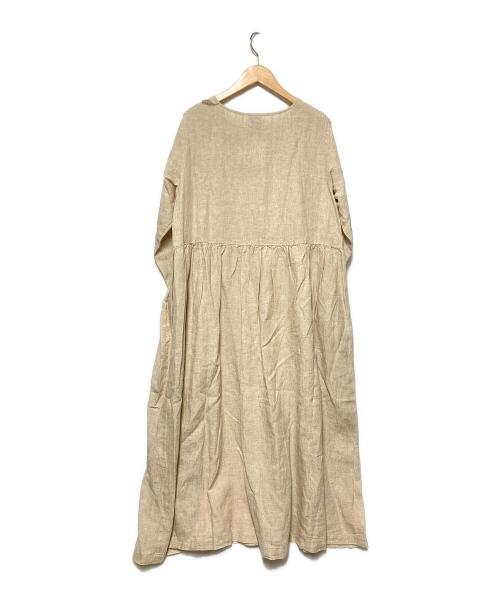 TSUHARU by samansa Mos2（ツハル バイ サマンサモスモス）TSUHARU by samansa Mos2 (ツハル バイ サマンサモスモス) 【アンティークレース】ギャザーワンピース ベージュ サイズ:F 未使用品の古着・服飾アイテム