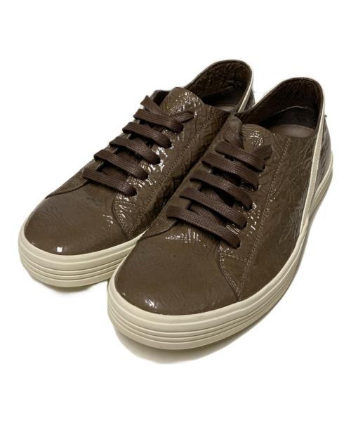 RICK OWENS（リックオウエンス）RICK OWENS (リックオウエンス) GEOTERASEER / ローカットスニーカー ブラウン サイズ:37の古着・服飾アイテム