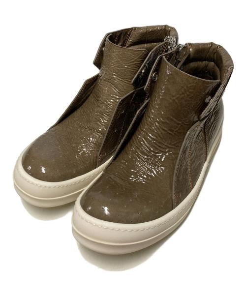RICK OWENS（リックオウエンス）RICK OWENS (リックオウエンス) ISLAND DUNK / サイドジップハイカットスニーカー ブラウン サイズ:37の古着・服飾アイテム