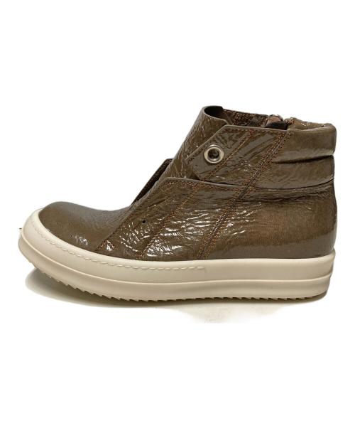 RICK OWENS（リックオウエンス）RICK OWENS (リックオウエンス) ISLAND DUNK / サイドジップハイカットスニーカー ブラウン サイズ:37の古着・服飾アイテム