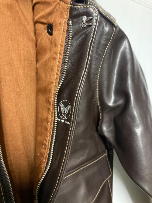 MORGAN MEMPHIS BELLE（モーガン メンフィス ベル）MORGAN MEMPHIS BELLE (モーガン メンフィス ベル) A-2レザーフライトジャケット ブラウン サイズ:34 未使用品の古着・服飾アイテム