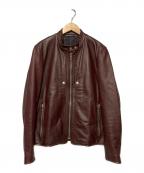 PS Paul SmithＰＳポールスミス）の古着「ゴートレザーシングルライダースジャケット」｜バーガンディー