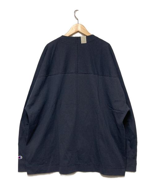 N.HOOLYWOOD（エヌ ハリウッド）N.HOOLYWOOD (エヌ ハリウッド) Champion (チャンピオン) 24AW コットン天竺 クルーネックカーディガン ネイビー サイズ:Lの古着・服飾アイテム