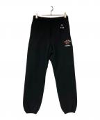 Champion REVERSE WEAVE×BlackEyePatchチャンピオン リバース ウィーブ×ブラックアイパッチ）の古着「取扱注意ロゴリバースウィーブスウェットパンツ」｜ブラック