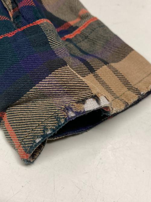 LAND'S END（ランズエンド）LAND'S END (ランズエンド) チェックボタンダウンシャツ ブラウン×グリーン サイズ:Mの古着・服飾アイテム