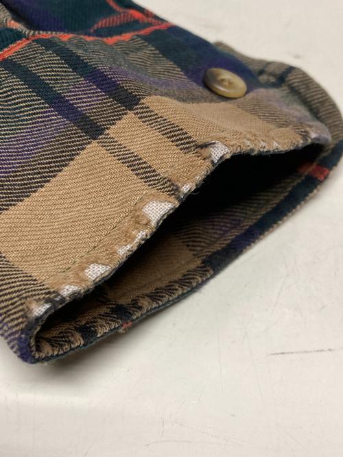 LAND'S END（ランズエンド）LAND'S END (ランズエンド) チェックボタンダウンシャツ ブラウン×グリーン サイズ:Mの古着・服飾アイテム