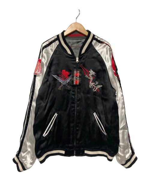 新世紀エヴァンゲリオン（シンセイキエヴァンゲリオン）新世紀エヴァンゲリオン (シンセイキエヴァンゲリオン) 錦 (ニシキ) リバーシブルスカジャン ブラック サイズ:M 未使用品の古着・服飾アイテム