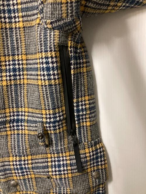 COMME des GARCONS JUNYA WATANABE MAN（コム デ ギャルソン ジュンヤ ワタナベ マン）COMME des GARCONS JUNYA WATANABE MAN (コム デ ギャルソン ジュンヤ ワタナベ マン) グレンチェックダッフルコート グレー×イエロー サイズ:Mの古着・服飾アイテム