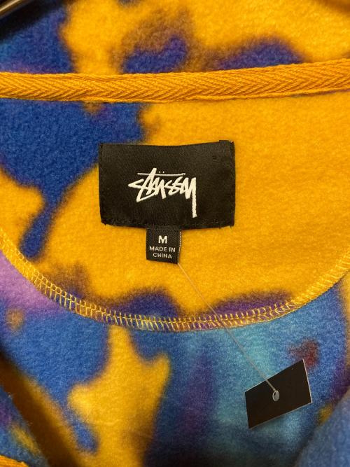 stussy（ステューシー）stussy (ステューシー) ハーフジップフリースジャケット ブルー×イエロー サイズ:Mの古着・服飾アイテム