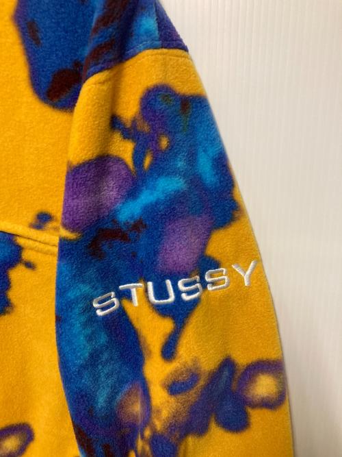 stussy（ステューシー）stussy (ステューシー) ハーフジップフリースジャケット ブルー×イエロー サイズ:Mの古着・服飾アイテム