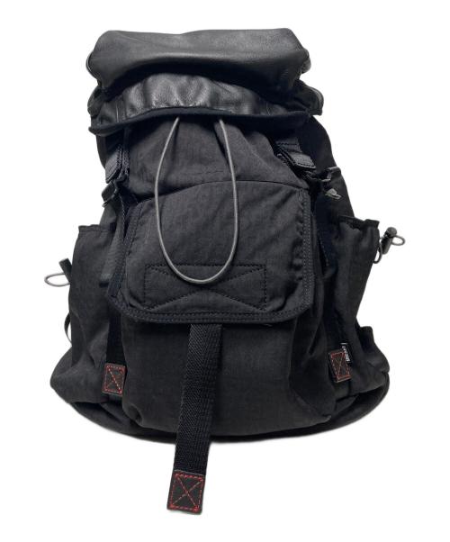 DIESEL（ディーゼル）DIESEL (ディーゼル) UTLT BACKPACK X / レザーナイロンバックパック ブラック サイズ:20Lの古着・服飾アイテム