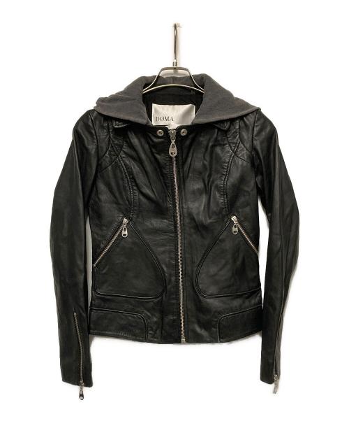DOMA（ドマ）DOMA (ドマ) 2WAYフーディライダースジャケット ブラック サイズ:XSの古着・服飾アイテム