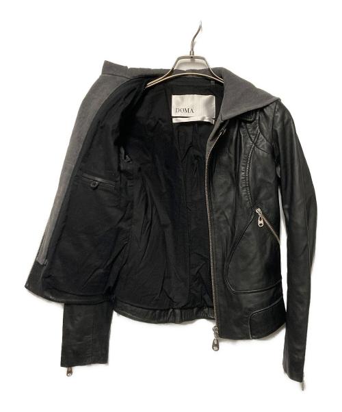 DOMA（ドマ）DOMA (ドマ) 2WAYフーディライダースジャケット ブラック サイズ:XSの古着・服飾アイテム