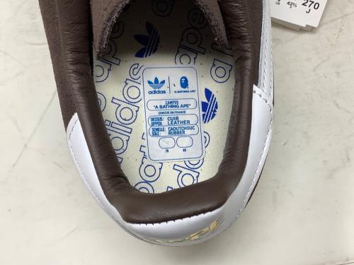 adidas（アディダス）adidas (アディダス) A BATHING APE (ア ベイシング エイプ) CAMPUS 80s / ローカットスニーカー ブラウン サイズ:US9 未使用品の古着・服飾アイテム