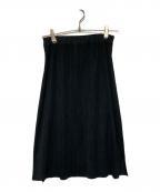 PLEATS PLEASEプリーツプリーズ）の古着「サイドスリットプリーツスカート」｜ブラック