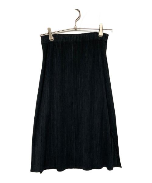 PLEATS PLEASE（プリーツプリーズ）PLEATS PLEASE (プリーツプリーズ) サイドスリットプリーツスカート ブラック サイズ:3の古着・服飾アイテム