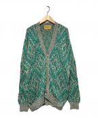 seven by sevenセブンバイセブン）の古着「Vネックコットンニットカーディガン」｜グレー×グリーン