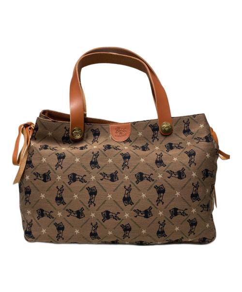 IL BISONTE（イル ビゾンテ）IL BISONTE (イル ビゾンテ) 茶モノグラム帆布トートバッグ ブラウンの古着・服飾アイテム