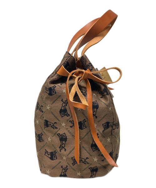IL BISONTE（イル ビゾンテ）IL BISONTE (イル ビゾンテ) 茶モノグラム帆布トートバッグ ブラウンの古着・服飾アイテム