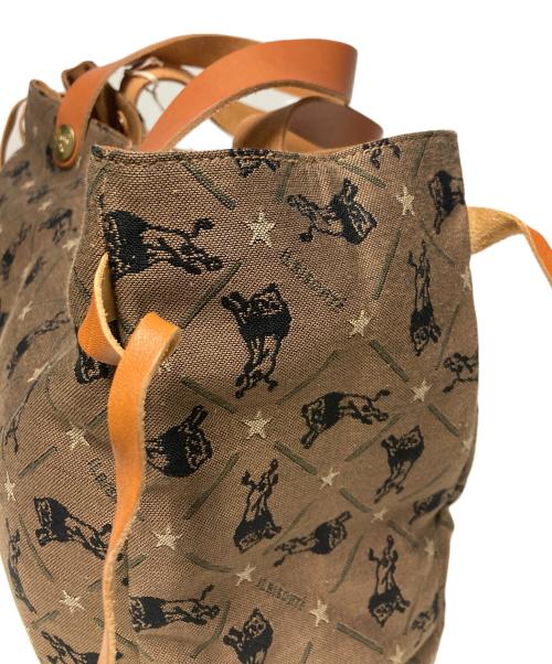 IL BISONTE（イル ビゾンテ）IL BISONTE (イル ビゾンテ) 茶モノグラム帆布トートバッグ ブラウンの古着・服飾アイテム