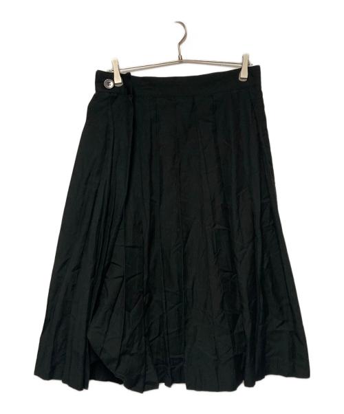 Y's（ワイズ）Y's (ワイズ) プリーツラップスカート ブラック サイズ:2の古着・服飾アイテム